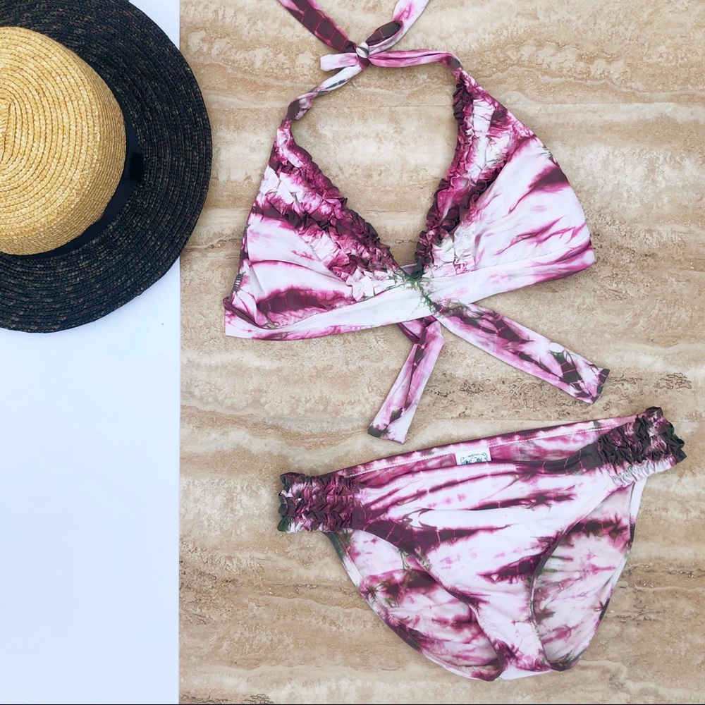 Lucky Brand tie dye bikini large/ medium
